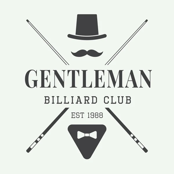 Vintage billiard label, emblem and logo — Stock Vector