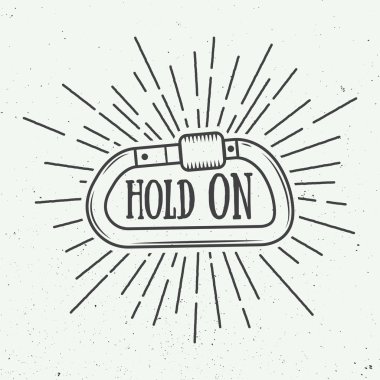 Vintage carabine sloganı ile dağcılık için.