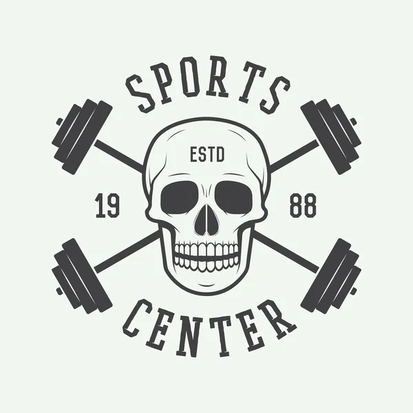 Gym logo, etiket en/of badge vintage stijl. — Stockvector
