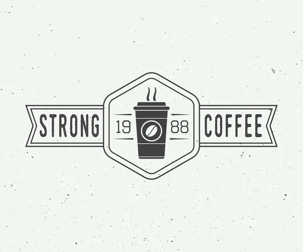 Vintage-Kaffee-Logo, Abzeichen oder Emblem. — Stockvektor