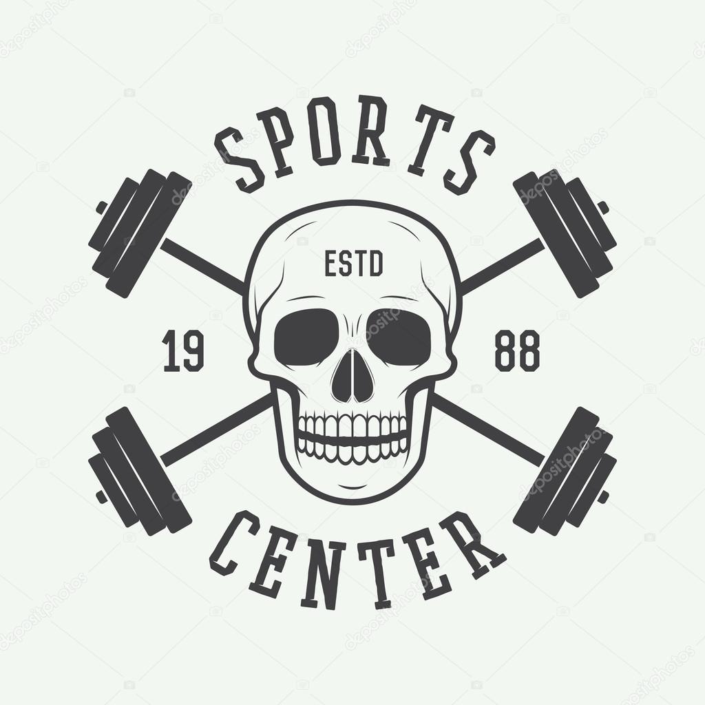 Gym logo, label and or badge vintage style. Vector illustration