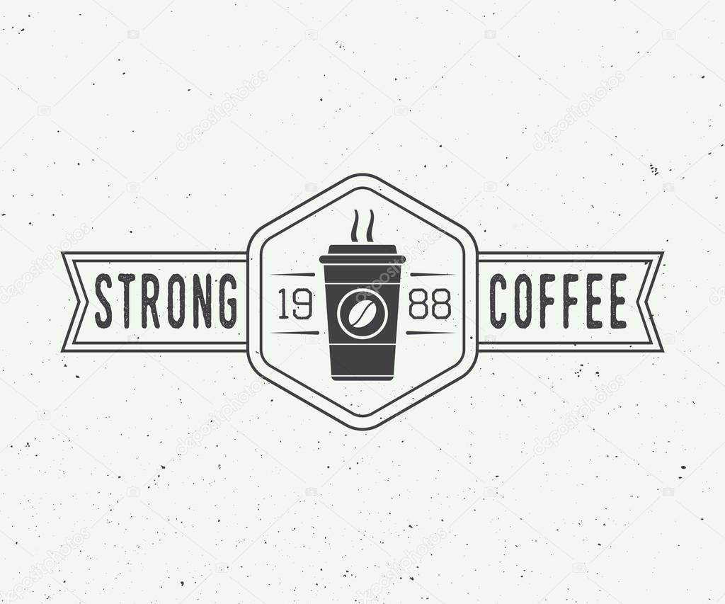 Vintage coffee logo, badge or emblem. Vector illustration