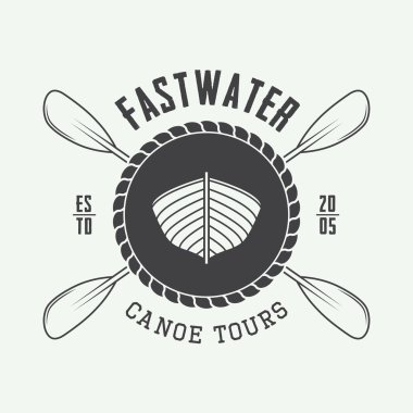 Vintage logo, etiket veya rozeti rafting.