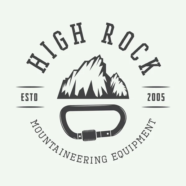 Logotipo de montañismo vintage, insignia, emblema . — Vector de stock