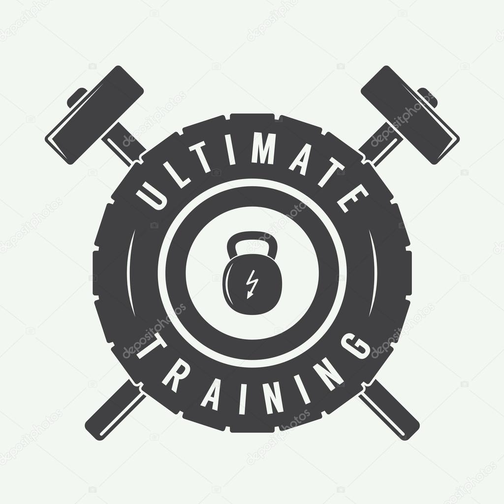 Gym logo, label and or badge vintage style. Vector illustration
