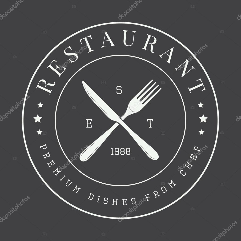 Vintage restaurant logo, badge or emblem. Vector illustration