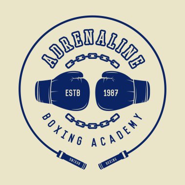 Boks ve dövüş sanatları logosu, rozet veya etiket vintage tarzı.