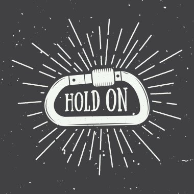 Vintage carabine sloganı ile dağcılık için.