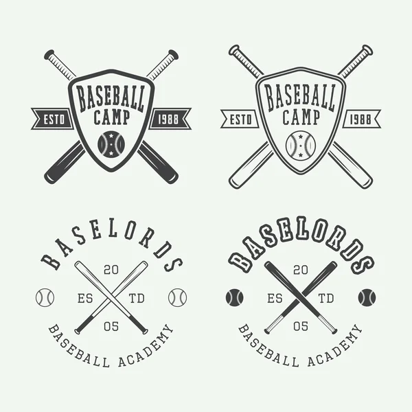 Vintage baseball loga, herby, odznaki i elementy projektu. — Wektor stockowy