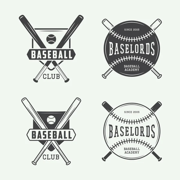 Loghi, emblemi, distintivi ed elementi di design vintage del baseball . — Vettoriale Stock