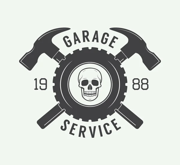 Etiqueta mecânica vintage, emblema e logotipo . — Vetor de Stock