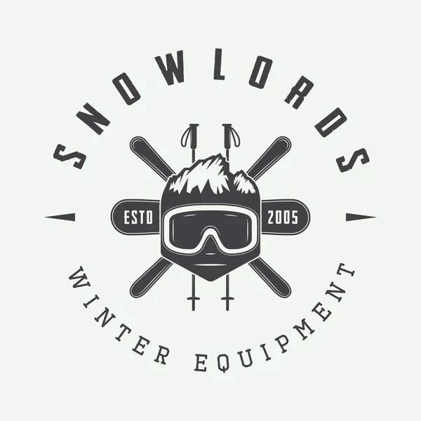 Vintage Wintersport Logo, Abzeichen, Emblem und Designelemente. — Stockvektor