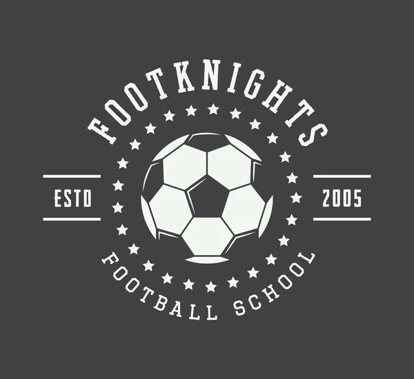 Vintage λογότυπο ποδόσφαιρο ή το ποδόσφαιρο, έμβλημα, το σήμα. — Διανυσματικό Αρχείο