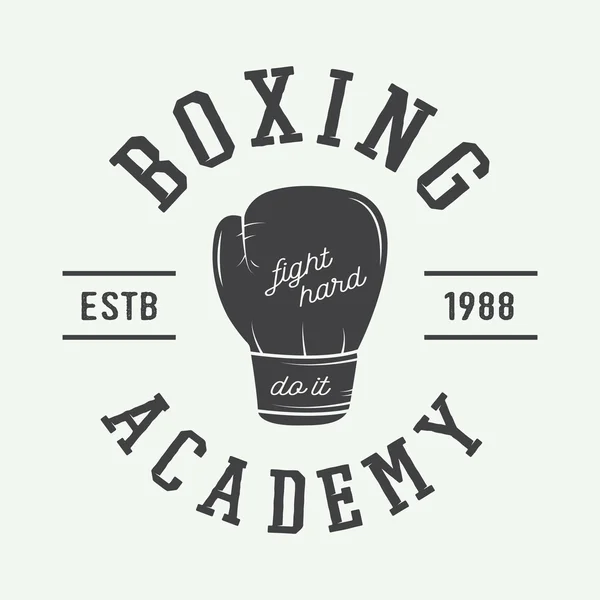 Boxing and martial arts logo, badge or label in vintage style. — Stock Illustration Boxing and martial arts logo, badge or label in vintage style. Stock Vector