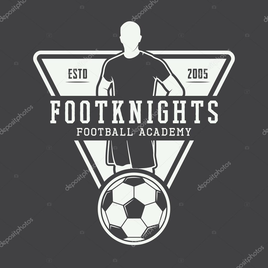 Vintage soccer or football logo, emblem, badge.