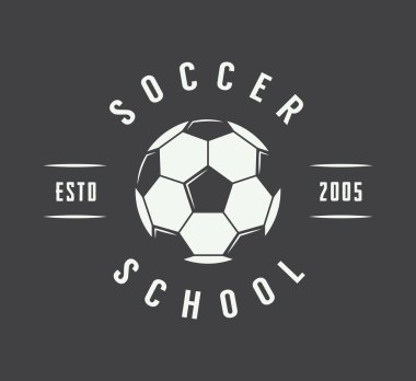 Vintage futbol ya da futbol logo, amblem, rozet.