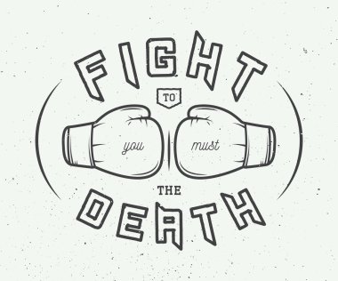 Motivasyon ile boks sloganı. Vektör çizim