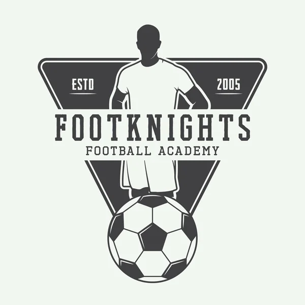 Vintage futbol ya da futbol logo, amblem, rozet.