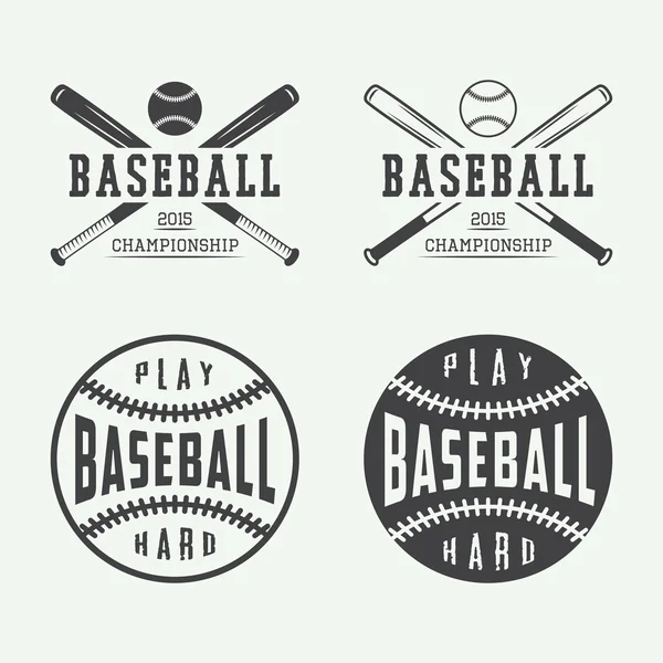 Logotipos, emblemas, insignias y elementos de diseño de béisbol vintage . — Vector de stock