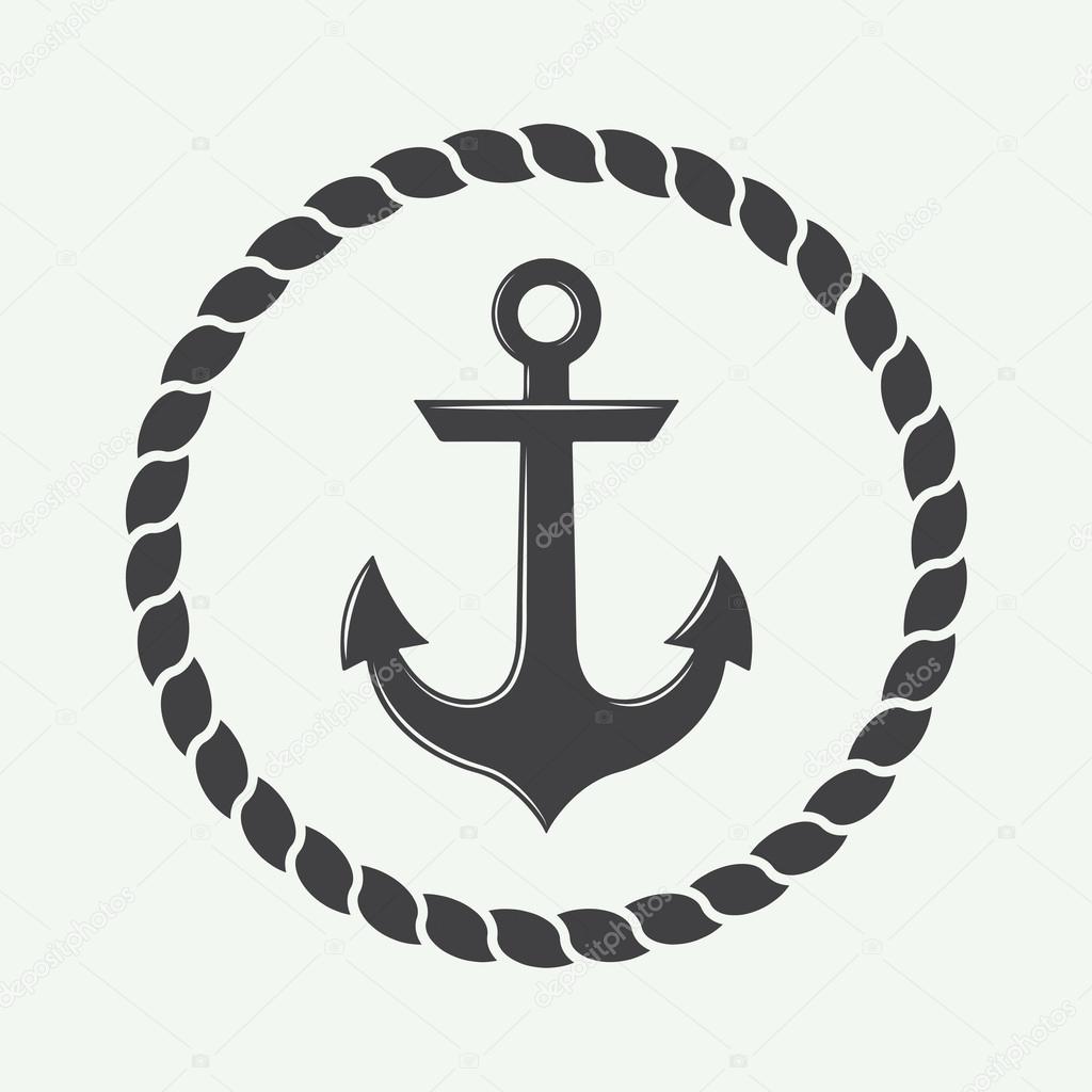 Anchor in vintage style. Vector illustration