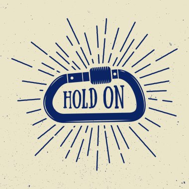 Vintage carabine sloganı ile dağcılık için.