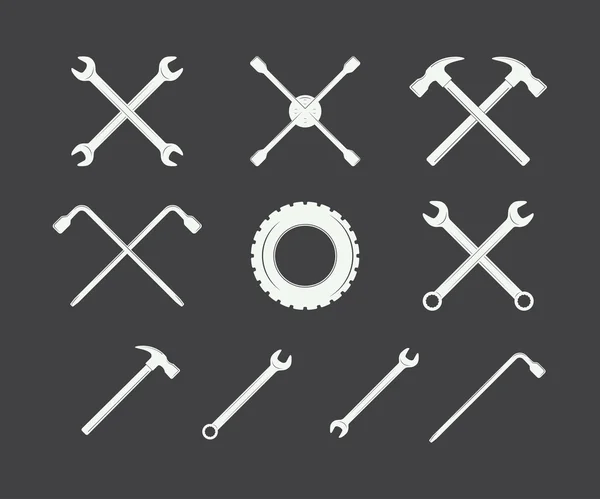 Винтажная механическая этикетка, эмблема, логотип и элементы дизайна . — стоковый вектор