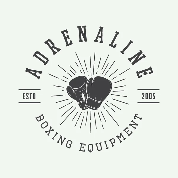 Logo, insigne ou étiquette de boxe et d'arts martiaux dans un style vintage . — Image vectorielle