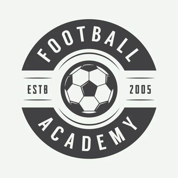 Logo de fútbol o fútbol vintage, emblema, insignia . — Vector de stock