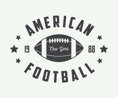Vintage rugby ve Amerikan futbolu etiketleri, amblem ve logo.