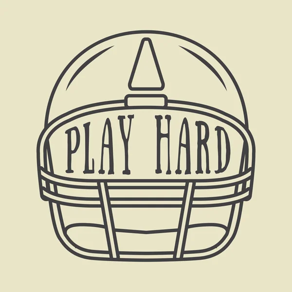 Винтажный американский футбол или регбийный шлем с мотивационным лозунгом . — стоковый вектор