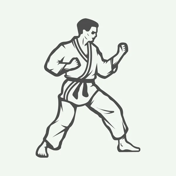 Vintage karate or martial arts logo, emblem, badge, label Royalty Free Stock Illustrations