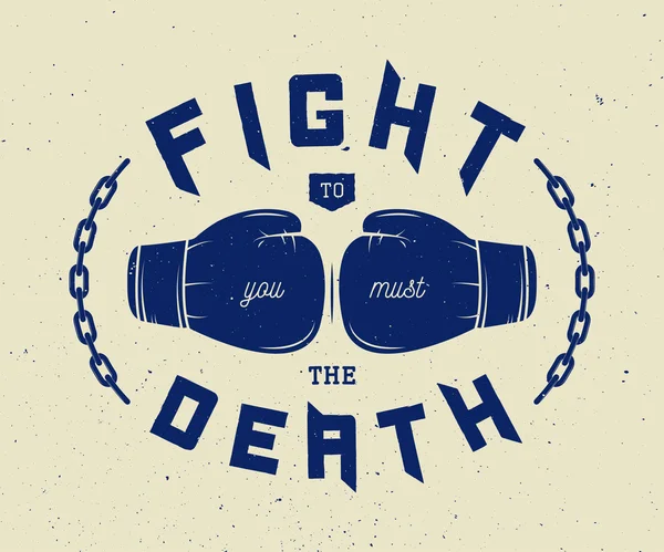 Slogan de boxe avec motivation . — Image vectorielle