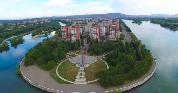 Ust-Kamenogorsk város. Kelet-kazahsztáni. — Stock videók