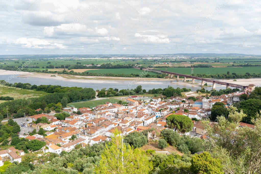 Landscape over the Ribeira de Santarm in Santarm Portugal