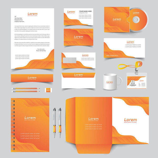 Corporate identity template with digital elements. Vector company style for brand book and guideline.