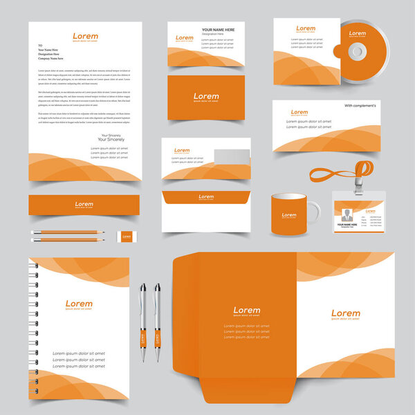 corporate identity template with digital elements. Vector company style for brand book and guideline.