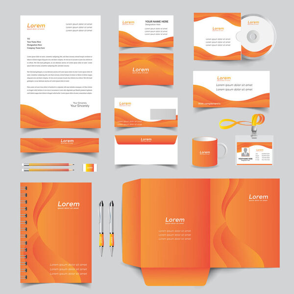 corporate identity template with digital elements. Vector company style for brand book and guideline.