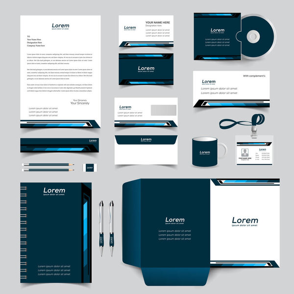 corporate identity template with digital elements. Vector company style for brand book and guideline.