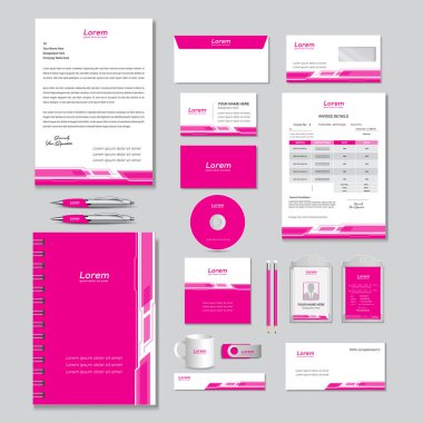 Dijital elementlerle kurumsal kimlik şablonu. Marka kitabı ve kılavuzu için vektör şirket biçimi.