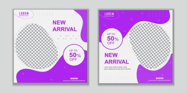 Dijital Pazarlama için Düzenlenebilir Posta Şablonu Sosyal Medya Afişleri. Promosyon Markası Moda