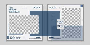 Düzenlenebilir Modern Şablon. İndirimli Promo Şablonu. Sosyal Medya Posta Şablonu.