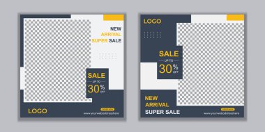 Düzenlenebilir Modern Şablon. İndirimli Promo Şablonu. Sosyal Medya Posta Şablonu.