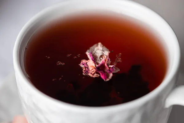 Чашка Чая Чайный Лист Вид Сверху — стоковое фото