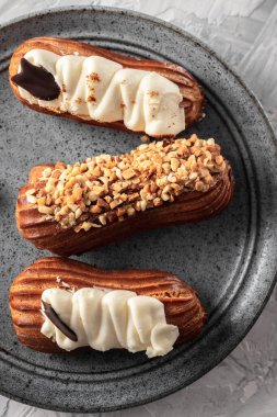 Ev yapımı tatlı jöleli ekler. Yakın çekim, üst manzara.