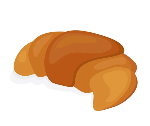 Ízletes sült croissant, elszigetelt — Stock Vector