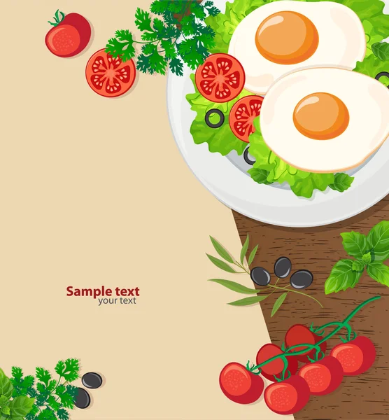 Eggs and fresh vegetables — Stock Vector