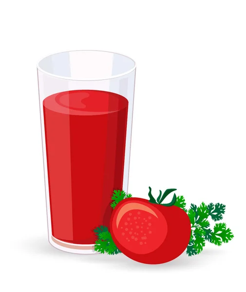 Vaso de jugo de tomate — Vector de stock