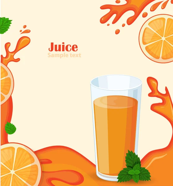 Glass of orange juice — Stock Vector