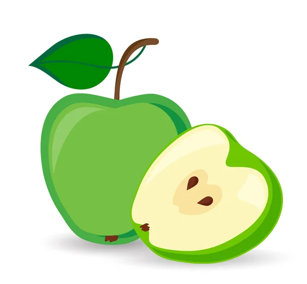 Manzanas verdes — Vector de stock