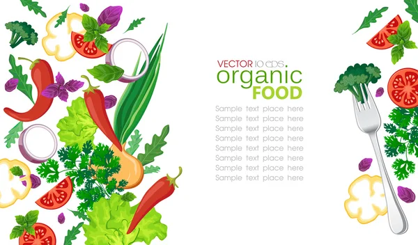 Fondo con verduras frescas — Vector de stock